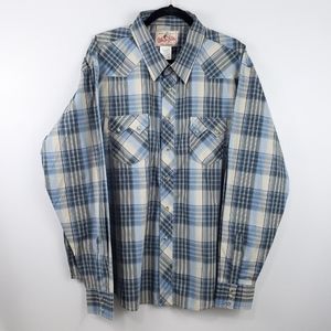 Vintage Wrangler Pearl Snap Button Down Shirt XXL